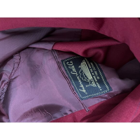 VTG Anderson Little Mens Blazer Jacket Sz 38R Red Polyester 2 Button Sport Coat - Picture 4 of 10